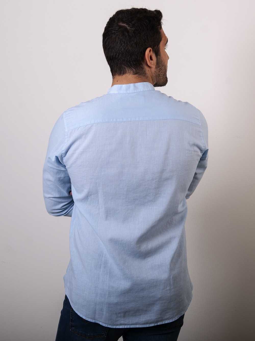 CAMISA MAO LINO CELESTE