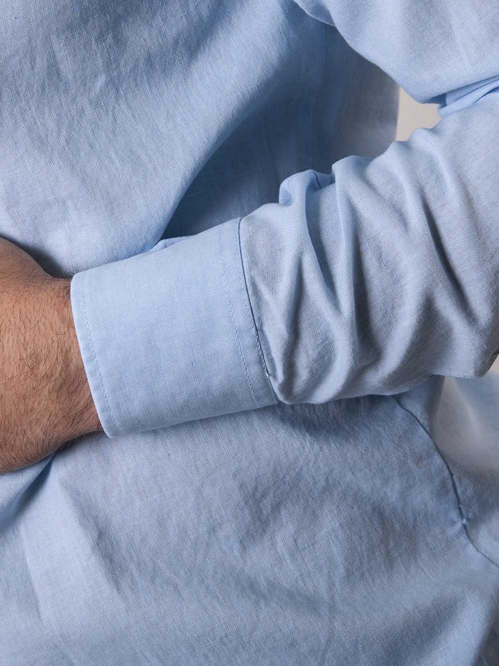 CAMISA MAO LINO CELESTE