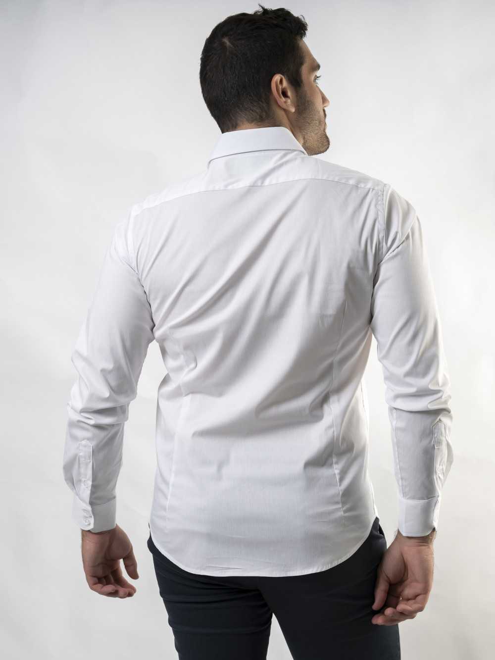 CAMISA BLANCA CUELLO ITALIANO 