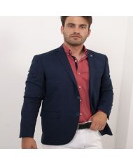 CAMISA SEMIENTALLADA ROJA TOPITOS BLANCOS