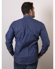 CAMISA SEMIENTALLADA ROSETONES DENIM
