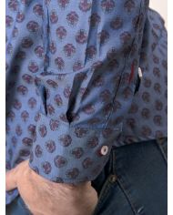 CAMISA SEMIENTALLADA ROSETONES DENIM
