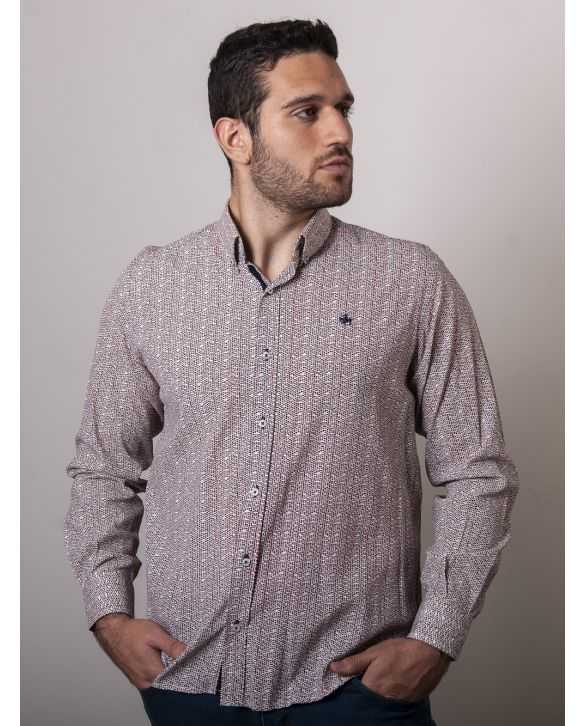 CAMISA SEMIENTALLADA ESTAMPADO COLORES