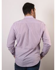 CAMISA SEMIENTALLADA RAYAS ROJAS