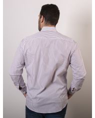 CAMISA SEMIENTALLADA RAYAS ROJAS Y MARINO