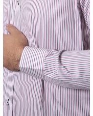 CAMISA SEMIENTALLADA RAYAS ROJAS Y MARINO