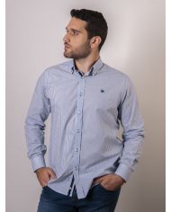 CAMISA SEMIENTALLADA RAYAS NEGRO