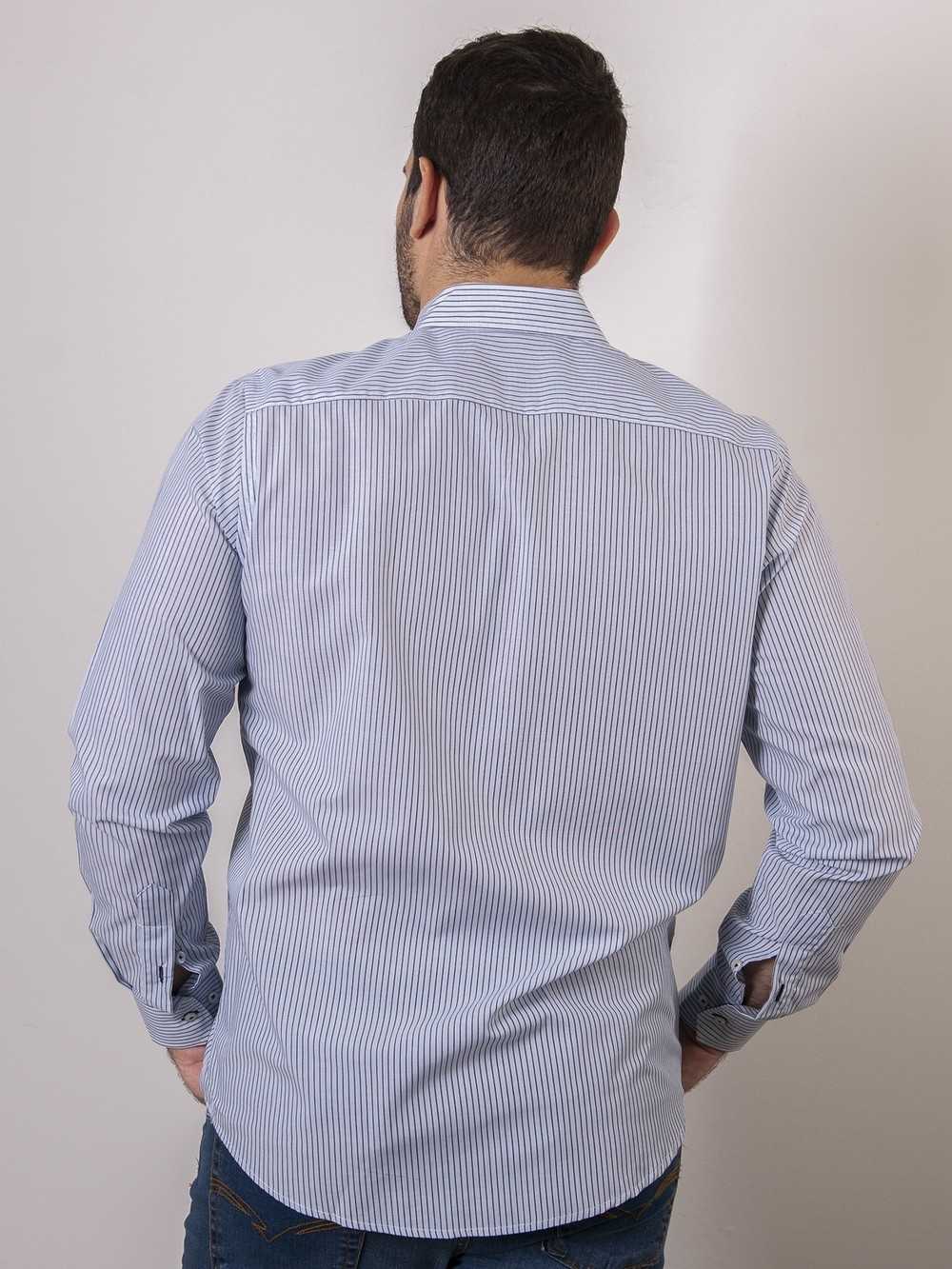 CAMISA SEMIENTALLADA RAYAS NEGRO