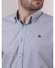 CAMISA SEMIENTALLADA RAYAS NEGRO