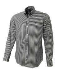CAMISA SEMIENTALLADA RAYAS NEGRO Y GRIS