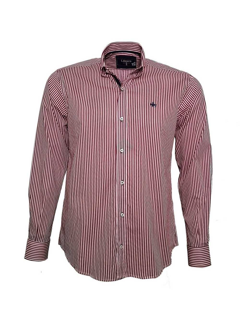 CAMISA RAYAS GRANATE Y ROSA