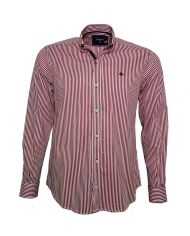 CAMISA RAYAS GRANATE Y ROSA
