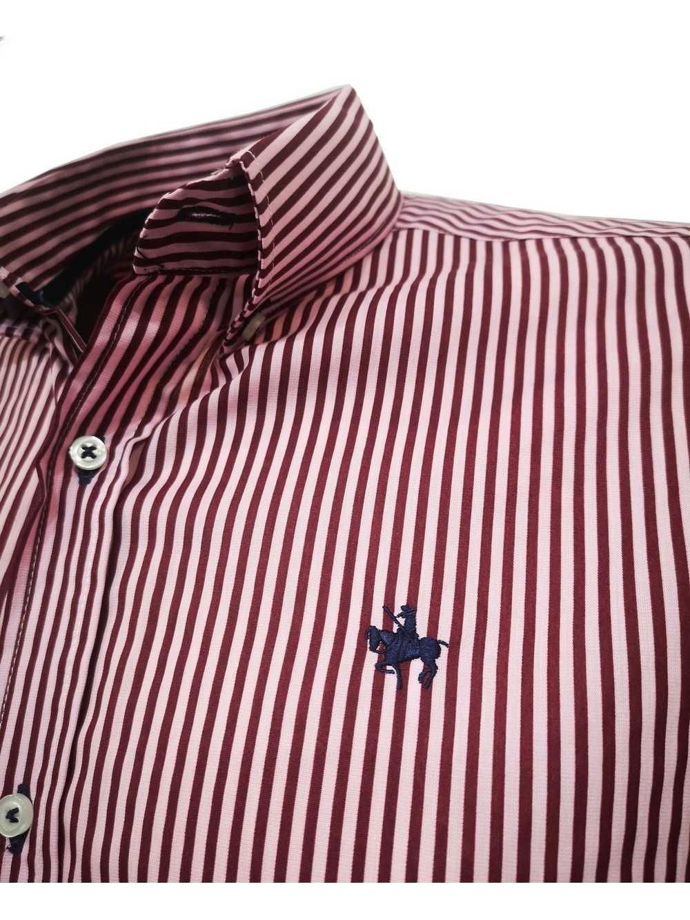 CAMISA RAYAS GRANATE Y ROSA