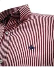 CAMISA RAYAS GRANATE Y ROSA