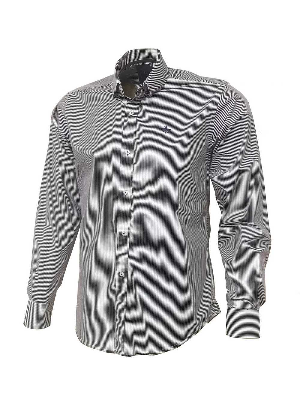 CAMISA RAYAS FINAS MORADAS