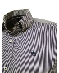 CAMISA RAYAS FINAS MORADAS