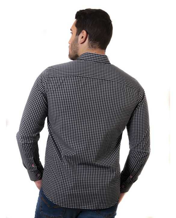 CAMISA ENTALLADA NEGRA CUADROS