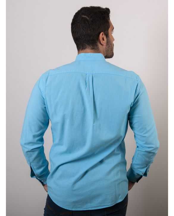 CAMISA SEMIENTALLA MAO TURQUESA