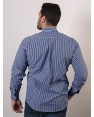 CAMISA SEMIENTALLADA RAYAS CELESTE Y MARINO