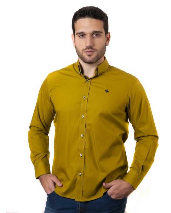 CAMISA SEMIENTALLADA VERDE LIMA
