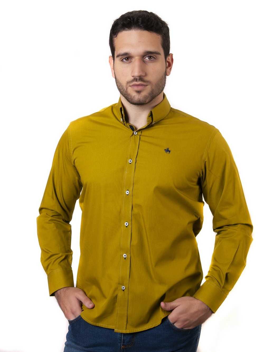 CAMISA SEMIENTALLADA VERDE LIMA