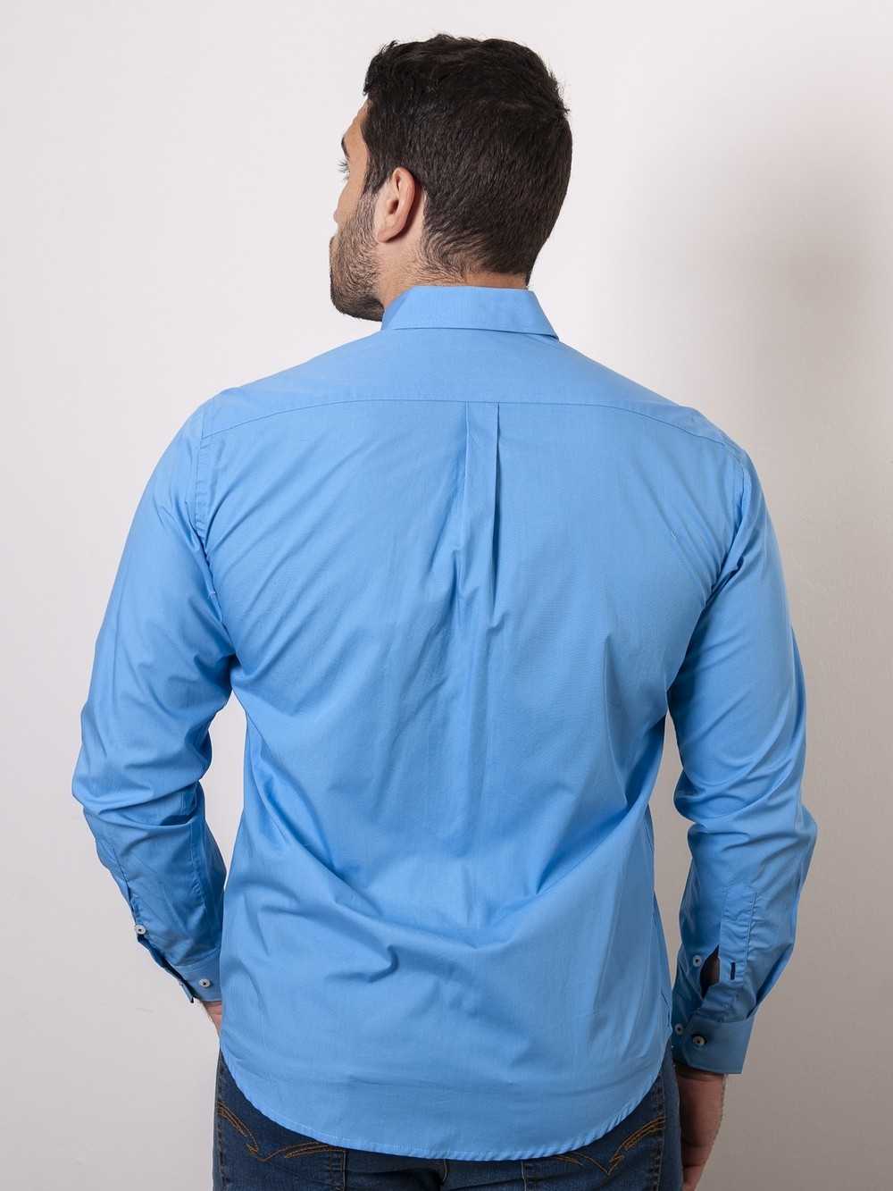 CAMISA SEMIENTALLADA AZUL