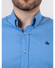 CAMISA SEMIENTALLADA AZUL