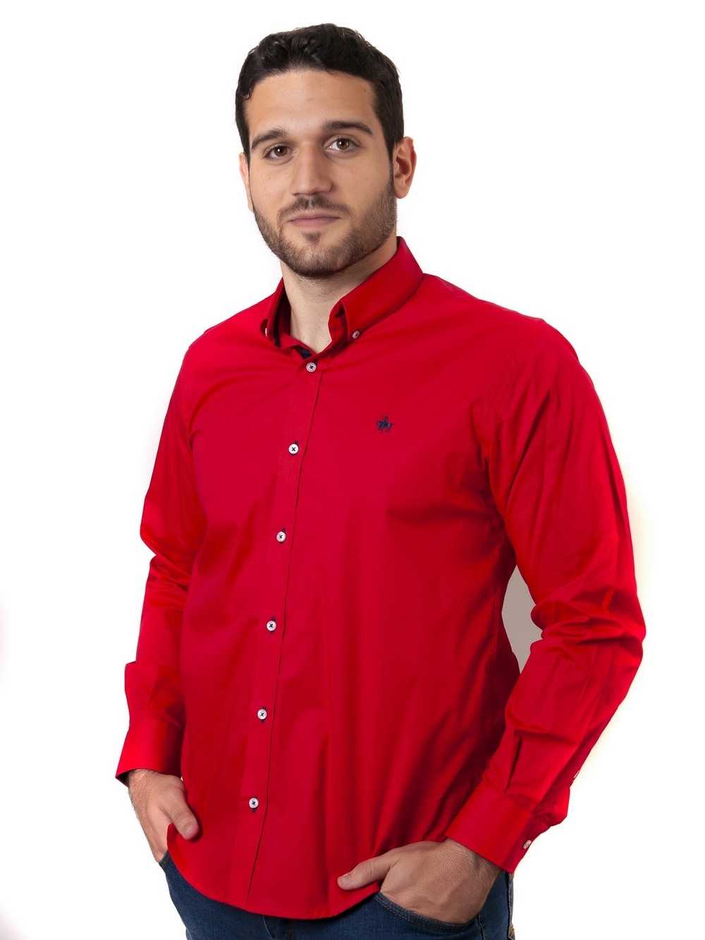 CAMISA SEMIENTALLADA ROJA