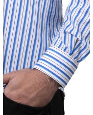 CAMISA SEMIENTALLADA RAYAS AZULES