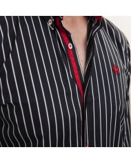 CAMISA SEMIENTALLADA MARINO RAYAS BLANCAS