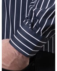 CAMISA SEMIENTALLADA MARINO RAYAS BLANCAS