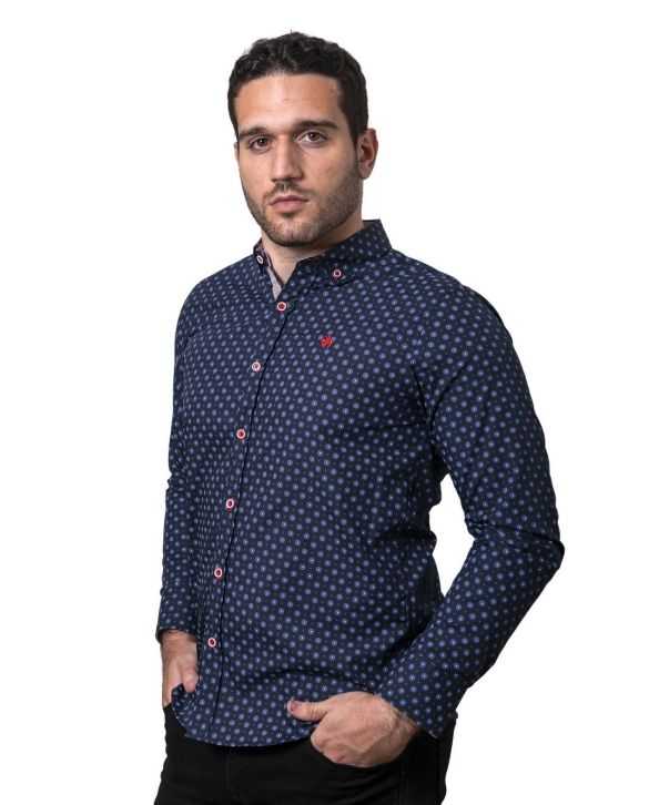 CAMISA ENTALLADA MARINO FLORES CELESTES