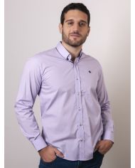 CAMISA SEMIENTALLADA MALVA