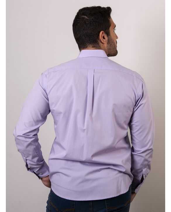 CAMISA SEMIENTALLADA MALVA