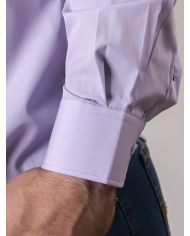 CAMISA SEMIENTALLADA MALVA