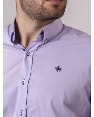 CAMISA SEMIENTALLADA MALVA