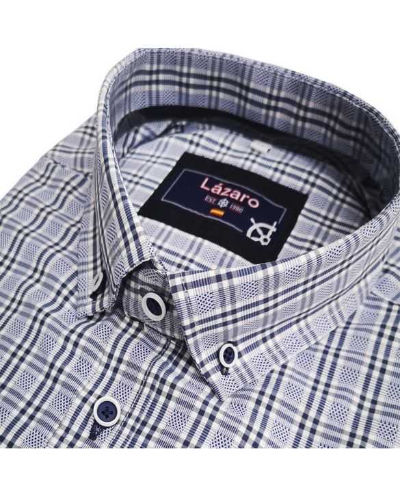 CAMISA SEMIENTALLADA CUADROS MARINOS DIBUJO