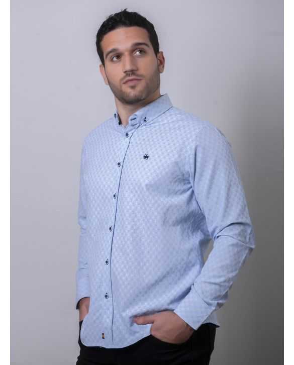 CAMISA SEMIENTALLADA ESTRELLA CELESTE