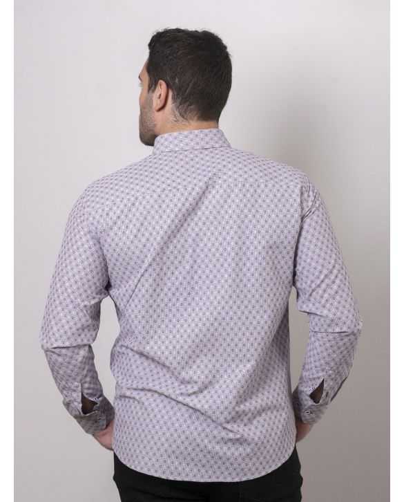 CAMISA SEMIENTALLADA ESTRELLA BURDEOS