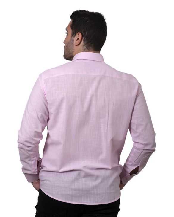 CAMISA SEMIENTALLADA LISA ROSA