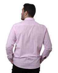 CAMISA SEMIENTALLADA LISA ROSA