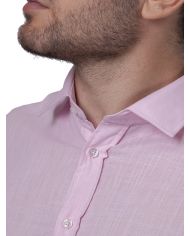 CAMISA SEMIENTALLADA LISA ROSA