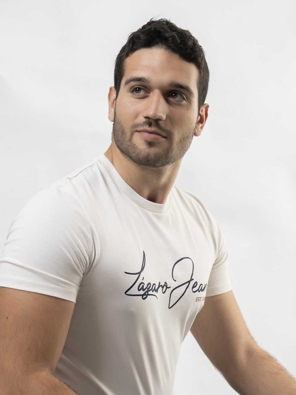 CAMISETA ORGANICA LOGO MARFIL