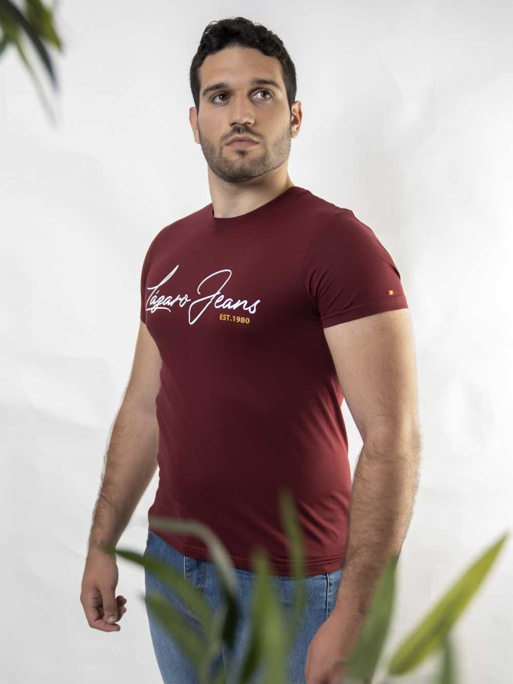 CAMISETA ORGANICA LOGO GRANATE
