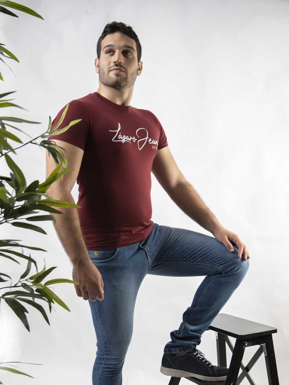 CAMISETA ORGANICA LOGO GRANATE